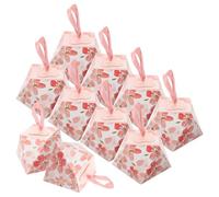 Healeved 10Pcs Large Pink Floral Paper Wedding Candy Boxes Decorative Chocolate Treat Boxes Party Favor Packaging for Wedding Celebrations