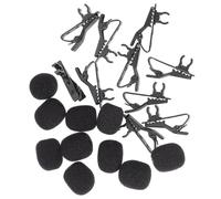 Healeved 10pcs Microphone Lapel Tie Clip Set with Iron Lightweight Clip-on Design and Covers for Secure Hands-free Use in Lectures and Meetings