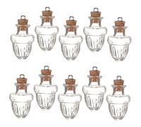 Healeved 10pcs Mini Glass Vials with Cork Stoppers Small Spell Jars for DIY Crafts Miniature Bottles for Home Decor Jewelry Accessories and Mini Wish Bottle Projects