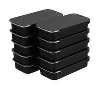 Healeved 10Pcs Mini Rectangular Tinplate Gum Holder Sliding Lid Candy Storage Box 50X25X10Mm Matte Black Portable Small Food Container with Push-Pull Lid for Travel and Home Organization