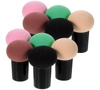 Healeved 10pcs Mushroom Type Cosmetic Sponge Puff for Wet and Dry Use, Soft Plastic and Sponge Material, Suitable for Professional Makeup Artists and Beginners, for Face Powder
