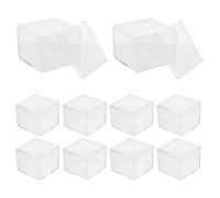 Healeved 10PCS Plastic Mineral Display Boxes with Lids, Small Cube Specimen Containers 5.5x5.5x4.5cm for Crystal and Geological Sample Storage