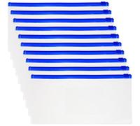 Healeved 10pcs Plastic Pencil Cases with Zipper, Small A6 Pen Bags, Thickened White Stationery Pouches for School and Office Storage