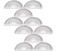 Healeved 10pcs Plastic Protractor Set 180 Degrees for Students Math Lessons Small Portable Angle Measuring Drafting Tools