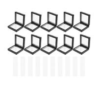 Healeved 10pcs Press on Nails Display Packaging Box with Floating Membrane Frame and Snap Lock Lid, Film Display Case for Fake Fingernail and Nail Tips Storage, Lightweight Abs Material