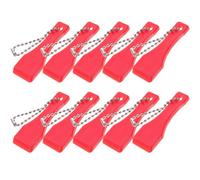 Healeved 10pcs Red Plastic Lottery Scratcher Tools Strong Structure Design and Practicality, Includes Keychain for Easy Carrying, for Scraping Lottery Tickets and Scratch Cards