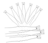 Healeved 10pcs Rhinestone Hair Stick Pearl Flower Design u Shaped Hairpin Hair Accessories for Long Updo Decoration