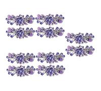 Healeved 10pcs Rhinestones Hair Clip Back Barrette Ponytail Holder for Women Girls Double Bangs Hairstyle Hairpin Accessory
