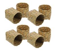 Healeved 10pcs Rustic Candy Storage Box Natural Handheld Containers for Wedding Treats Creative Grass Woven Design for Sweets and Celebrations and Parties