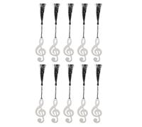Healeved 10pcs Silver Music Note Metal Bookmarks with Tassel, Creative Reading Page Flags for Graduation and DIY Stationery Accessories