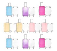 Healeved 10pcs Small Mini Luggage Favor Boxes Set with Handle in Lake Blue, Pink, Magenta, Light Purple, and Bright Yellow for Wedding Candy, Party Favors, and Travel Keepsake Storage