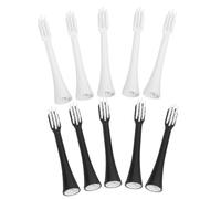 Healeved 10pcs Soft Bristle Electric Toothbrush Heads Compatible with Multiple Brands for Sensitive Teeth Deep Cleaning Easy Replacement Accessory White and Black