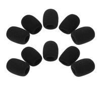 Healeved 10Pcs Soft Microphone Sponge Covers 40X30X15Mm for Headset Lapel Mic Windshield Protector, Replacement Mic Windscreens for Conference and Aviation Use
