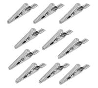 Healeved 10pcs Stainless Steel Alligator Clips for Fast Electrical Testing Laboratory Metal Clamps with Corrosion Resistance for Quick Wire Connection