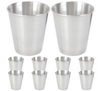 Healeved 10pcs Stainless Steel Camping Water Cups 70ml Multi-Function Small Liquor Cups Portable Sturdy and Not Easy to Deform for Outdoor Use