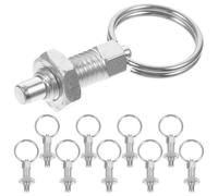 Healeved 10Pcs Steel Spring Catch Indexing Plungers with Pull Ring Non-Locking Spring Pins for Greenhouse and Garden Tools Farm Yard Use