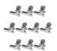 Healeved 10Pcs Suction Clips for Windows with Heavy-Duty PVC and Iron Material, Reusable Design Space Saving Round Suction Cup Holder for Doors, Mirrors, Kitchens, and Office Use
