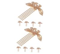 Healeved 10pcs Vintage Flower Metal Hair Comb Clips Elegant Decorative Hair Accessories for Women Classic Design for Parties and Special Occasions