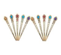 Healeved 10pcs Vintage Rhinestone Hair Sticks for Buns Elegant Classic Chignon Pins with Compact Design
