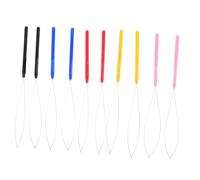 Healeved 10pcs Wig Crochet Beader Pulling Needle for Hair Extension Kit Includes Hook for Hair Extension Crochet Needles for Hair Use As Bead for Great for Accessories for Braids