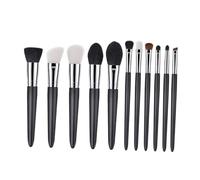 Healeved 11pcs Luxury Goat Hair Makeup Brush Set Professional Makeup Brushes Wooden Handle for Women Including Face Powder Blush Eye Shadows Concealer Travel Kit