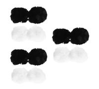 Healeved 12 Pcs Cute Bunny Tail Accessory for Party and Themed Gatherings, Realistic Plush Rabbit Tail Decor with Soft Touch, Fluffy White or Black Ball for Cosplay and Costume Supplies