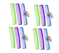 Healeved 12 Pcs Giant Comb Party Props Oversized Plastic Decorative Hairbrush Photo Accessories for Halloween Carnival Fun Festive Events and Party Favors in Green Blue Purple