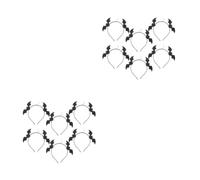 Healeved 12 Pcs Halloween Hairband with Glitter Bat Wings and Moon Ornament, Felt Material with Wrapped Headband Frame, Secure Fit for Women, for Cosplay and Festival Accessories