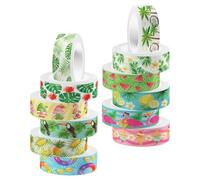 Healeved 12 Rolls Green Washi Tapes Adhesive Sticker Easy to Tear Decorative Japanese Paper Tape for Scrapbook and Diary Decoration with Beautiful and Unique Design