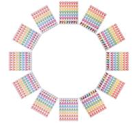 Healeved 12 Sheets Portable Removable Self Adhesive Sticker Markers for Map Location Tiny Map Stickers with Colourful Dots for Teacher and Trip Planning