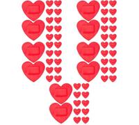 Healeved 120pcs Heart Shaped Wound Bandages Breathable Self-Adhesive Plasters for Wounds First Aid Care Red Non-Woven Patches for Injury Protection and Healing