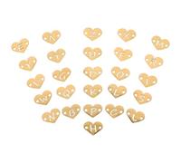 Healeved 12mm Gold Stainless Steel Heart Pendant with Double Hollow Letter Charms A-Z, 26pcs Heart Jewelry Charms for Necklace and Bracelet Making