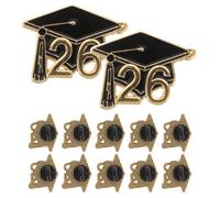 Healeved 12Pcs 2026 Graduation Cap Lapel Pins Doctoral Hat Brooch Badges for Students Teachers Graduation Party Favor Pins for Jackets Bags