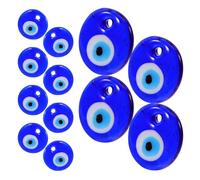 Healeved 12pcs Blue Evil Eye Glass Bead Pendants with Vivid Design for DIY Use, Decorative Glass Charms Suitable for Necklace and Bracelet Making