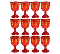 Healeved 12pcs Chinese Themed Wedding Cups Decorative Antique Red Wine Goblets Small Liquor Cups for Festive Celebrations for Romantic Ceremonies and Parties