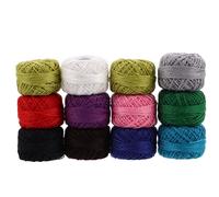 Healeved 12pcs Cotton Embroidery Floss for Cross Stitch and Hand Weaving, Assorted Colour Threads Resistant to Breaking, Portable Craft Floss for DIY Sewing and Weaving Accessories