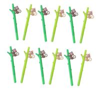 Healeved 12pcs Cute Monkey Tree Gel Pens Set, Soft Grip Office Writing Pens Fine Tip, Light and Dark Green Colors, Student Signature and Daily Use Writing Supplies