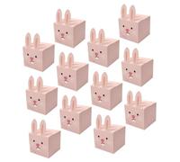 Healeved 12pcs Easter Bunny Candy Boxes Paper Packaging Cases for Wrapping Small Biscuit and Cookie Storage Multipurpose Cute Rabbit Shape for Party Wedding Festival Decorations