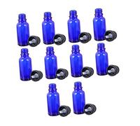 Healeved 12pcs Essential Oil Empty Bottle Glass Sample Bottles Big Cap Dropper for Travel Toiletries and Cosmetics Use