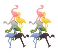 Healeved 12pcs Flamingo Wine Charms Reusable Drink Glass Markers Silicone Stemware Identifiers for Wedding Parties Holiday Cocktail Events Cute Wine Glass Labels