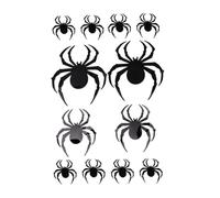 Healeved 12pcs Halloween Themed Wall Stickers Spider Wall Decals 3D Spider Shape Stickers Adhesive Design Removable PVC Halloween Party Decorations 7.47x6.48x0.04in