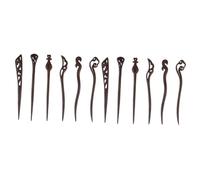 Healeved 12pcs Handmade Ebony Hair Chopsticks Carved Wooden Hairpins for Women Traditional Chinese Style Headwear Elegant Hair Sticks for Buns Daily Wear Special Occasions Random Design