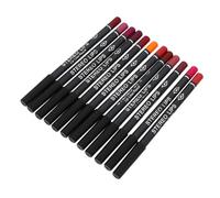 Healeved 12Pcs Matte Lip Liner Pencil Richly Pigmented Lip Line Makeup Accessory for Women Portable Prevents Feathering