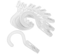 Healeved 12pcs Multi-Purpose White Clothes Clamp Hooks Made of Sturdy Pp Material, Reliable Laundry Clips with Simple Stylish Design for Bathroom and Travel Use