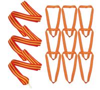 Healeved 12pcs Orange Polyester Cotton Medal Ribbons for Sports Competitions and Rewards, Multi-function Award Supply with Secure Hanging and Easy On/off Design for Sport Party Medal Ribbon