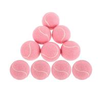 Healeved 12pcs Pink Elastic Rubber Training Tennis Balls for Beginners Practice High Bounce Sturdy Fitness Play Balls Suitable for Playground and Walker Use