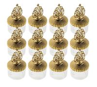 Healeved 12pcs Plastic Candy Boxes with Lids for Party Treats and Valentine’s Day, Sturdy and Portable Refillable Cookie Jars with Elegant Visual Appeal for Christmas, Ramadan, and Eid