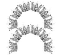 Healeved 12PCS Silver Plated Crown Candy Boxes with Dome Lid, Refillable Containers for Wedding Party, Shower, Birthday, and Princess Themed Celebrations