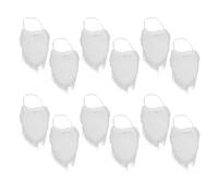 Healeved 12pcs White Fake Beards with Elastic Rope Realistic Handlebar Mustache Costume Props for Men Beard Costume Santa Claus Wizard Halloween Christmas Party Accessories