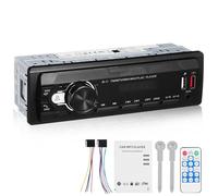 Healeved 12V Universal Car Audio Receiver MP3 Player with Wireless Connectivity USB Slot Remote Control Compatible with Truck Audio and Car Stereo Systems Vintage Style Black Radio